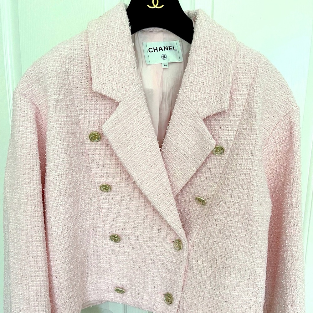 Pink tweed blazer